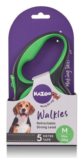 Kazoo Walkies Retractacble 5 Metre Lead Medium Max 20kg Dog