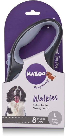 Kazoo Walkies Retractacble 8 Metre Lead Large Max 50kg Dog