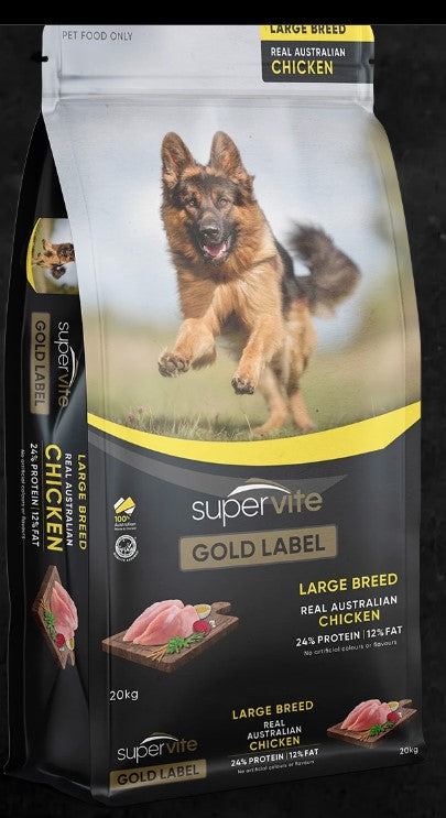 Supervite Gold Dog Food Large Breed Chicken 20kg *store Pick Up Or Local Delivery Only*