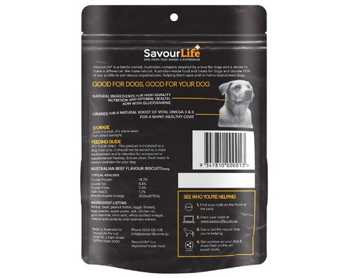 Savour Life Dog Biscuits Beef Flavour 500g