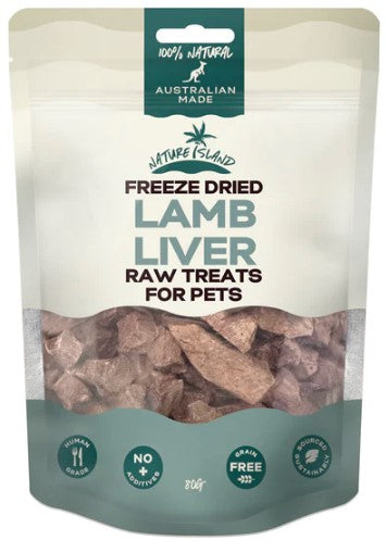 Nature Island Freeze Dried Lamb Liver Treats For Pets 80g