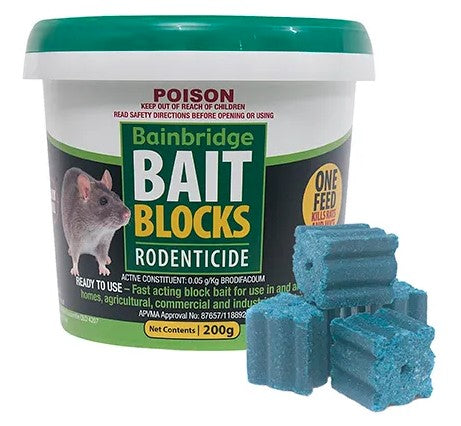Bainbridge Rat & Mouse Rodent Bait Blocks 200g