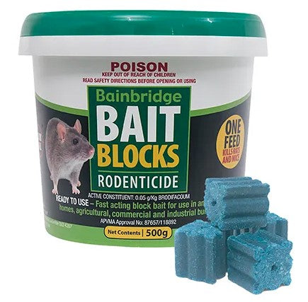 Bainbridge Rat & Mouse Rodent Bait Blocks 500g