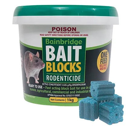 Bainbridge Rat & Mouse Rodent Bait Blocks 1kg