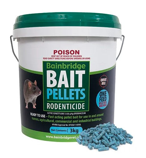Bainbridge Rat & Mouse Rodent Bait Pellets 3kg