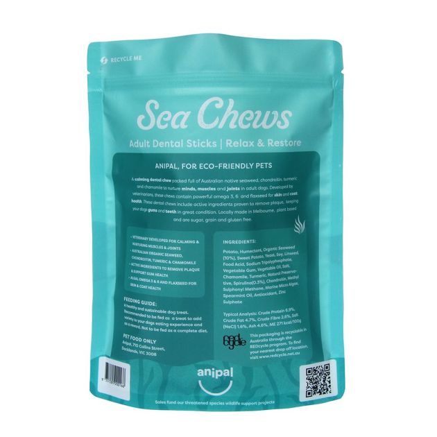 Anipal Dog Treats Sea Chews Relax & Restore Dental Stick 210g
