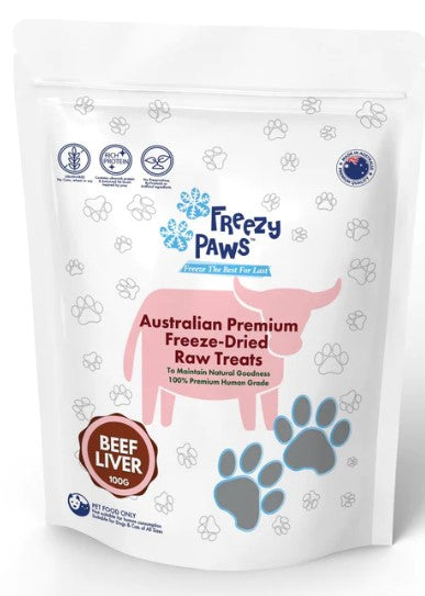 Freezy Paws Dog Treats Freeze Dried Beef Liver 100g