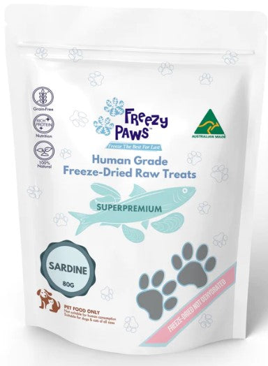 Freezy Paws Dog Treats Freeze Dried Whole Sardines 80g