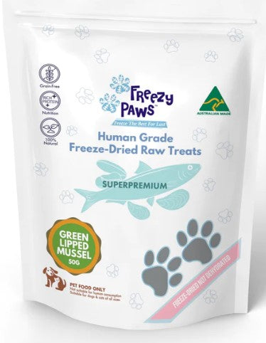 Freezy Paws Dog Treats Freeze Dried Green Lipped Mussels 50g