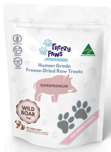 Freezy Paws Dog Treats Freeze Dried Wild Boar 70g