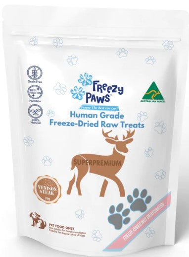 Freezy Paws Dog & Cat Treats Venison Steak Raw 70g