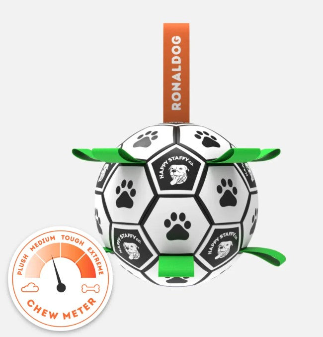 Happy Staffy Co Ronaldog Soccer Ball Dog Toy
