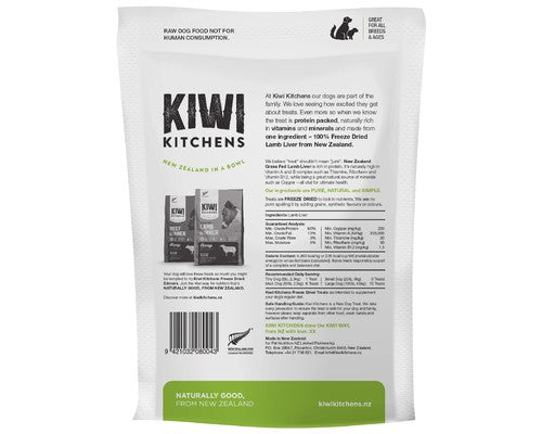 Kiwi Kitchens Freeze Dried Dog Treat Lamb Liver 250g