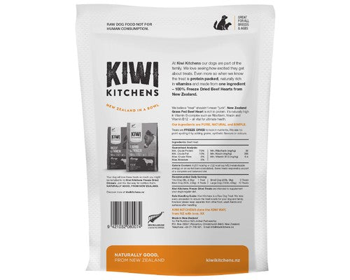 Kiwi Kitchens Freeze Dried Dog Treats Beef Heart 225g
