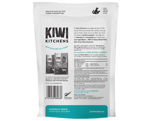 Kiwi Kitchens Freeze Dried Dog Treat Fish Skin 110g