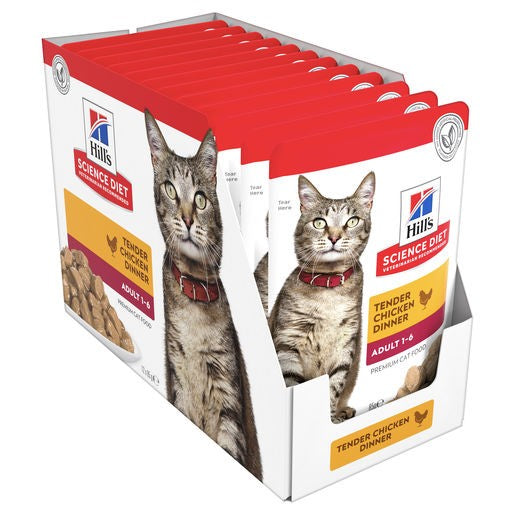 Hill's Science Diet Adult Cat Food Pouches Chicken 12x85g