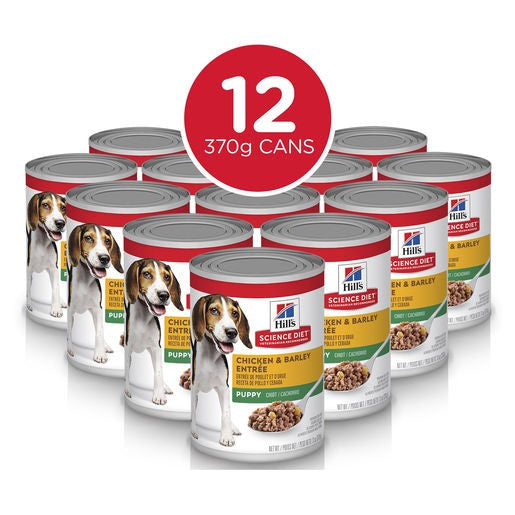 Hill's Science Puppy Chicken & Barley Entree Canned Dog Food 370gm