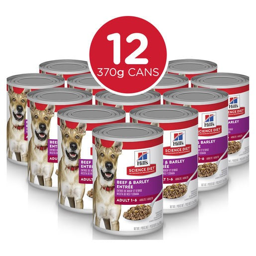 Hill's Science Diet Adult Beef & Barley Entree Canned Dog Food 370g