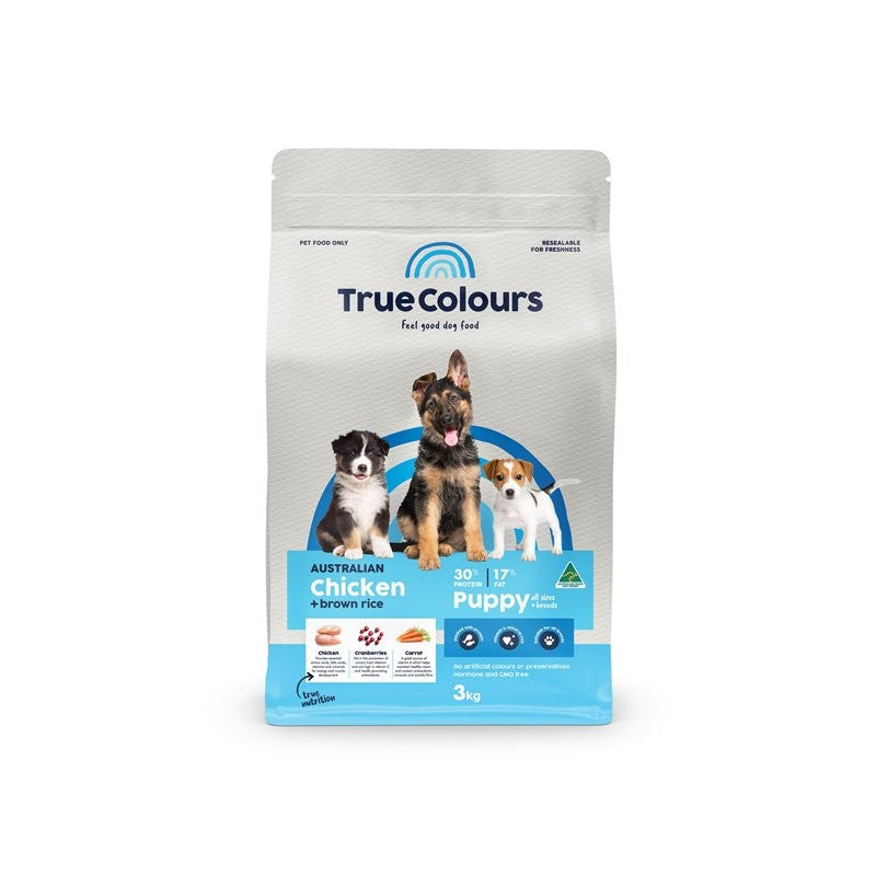 TRUE COLOURS PUPPY CHICKEN & BROWN RICE 3KG FOOD FOR DOGS