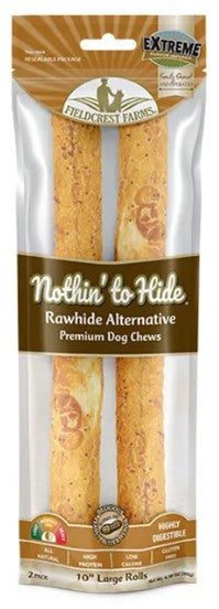 Nothin To Hide Rawhide Alternative Dog Treat Peanut Butter Roll Large Pack Of 2 10 Inch