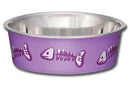 BELLA CAT BOWL X-SMALL FISH PURPLE