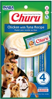 Inaba Dog Treat Churu Chicken With Tuna 4x14g Tubes 56g
