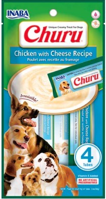 Inaba Dog Treat Churu Chicken With Cheese 4 Tubes 56g