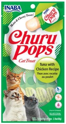 Inaba Cat Treat Churu Pops Tuna & Chicken 4 Pack 60g
