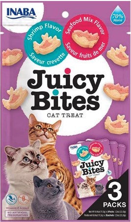 Inaba Cat Treat Juicy Bites Shrimp & Seafood 3 Pack 33.9g