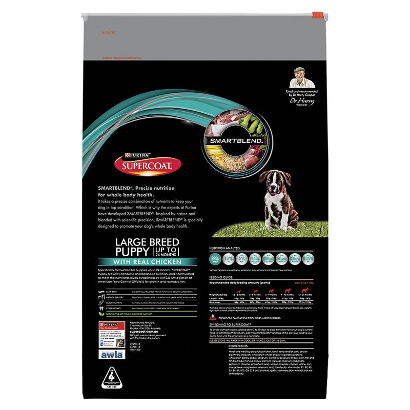 Supercoat Puppy Large Breed Chicken Dry Dog Food 18kg * Store Pick Up Or Local Delivery Only *