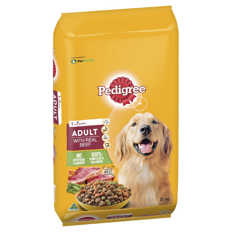 Pedigree Adult Dry Dog Food With Real Beef 20kg * Store Pick Up Or Local Delivery Only *