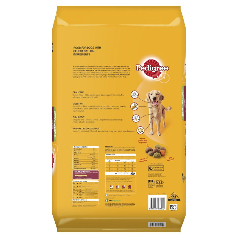 Pedigree Adult Dry Dog Food With Real Beef 20kg * Store Pick Up Or Local Delivery Only *