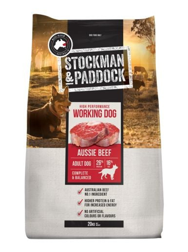 Stockman & Paddock Working Dog Beef Dry Dog Food 20kg * Store Pick Up Or Local Delivery Only *