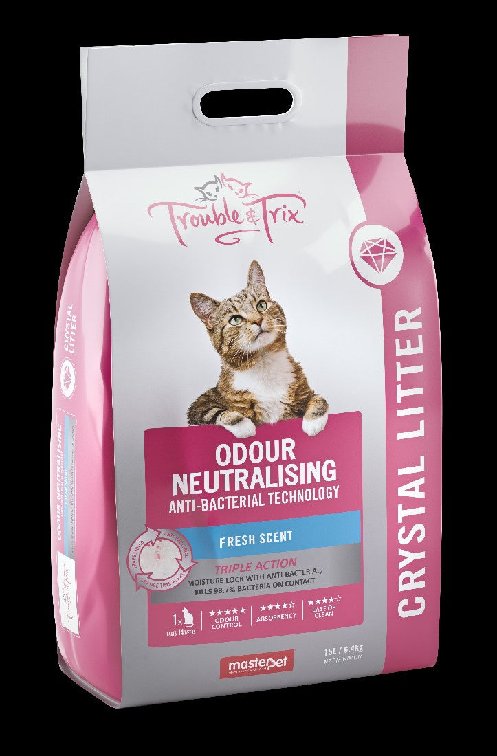 Trouble & Trix Cat Litter Crystal Fresh Scent 6.4kg 15litre