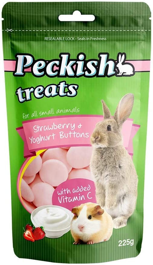 Peckish Small Animal Treat Strawberry & Yoghurt Buttons 225g