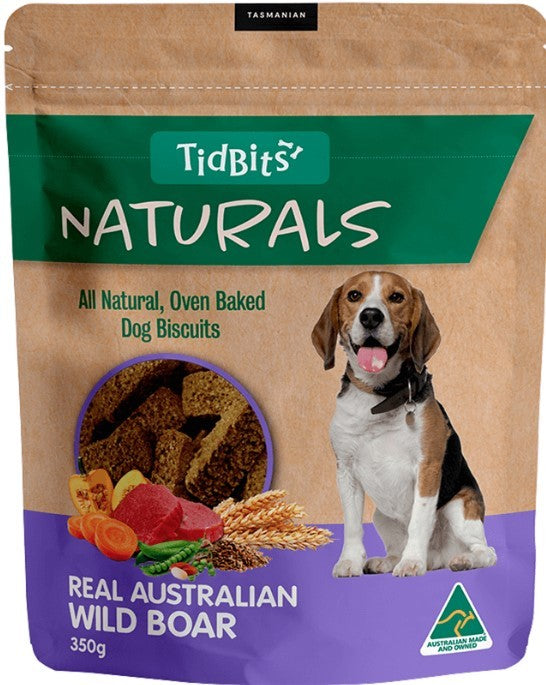 Tidbits Naturals Wild Boar Dog Biscuits 350g