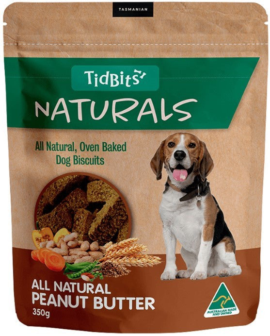 Tidbits Naturals Peanut Butter Dog Biscuits 350g