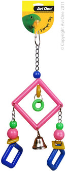 Avi One Bird Toy Acrylic 3 Diamonds Bell 28cm