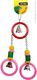 Avi One Bird Toy Acrylic 3 Rings 3 Bells 25.5cm