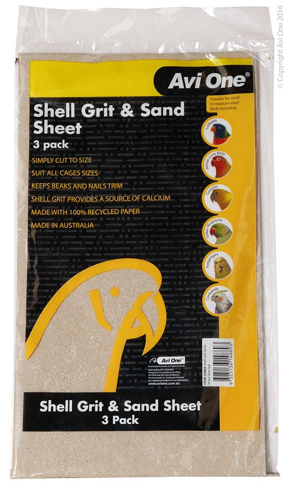 Avi One Shell Grit & Sand Sheet Bird 3 Pk