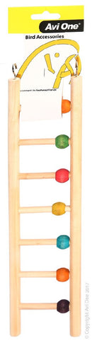 Avi One Bird Ladder 7 Rung With Beads