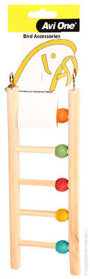 Avi One Bird Ladder 5 Rung With Beads