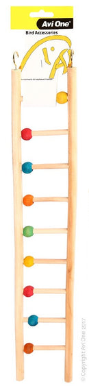 Avi One Bird Ladder 9 Rung With Beads