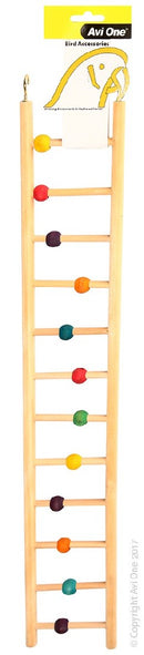 Avi One Bird Ladder 12 Rung With Beads