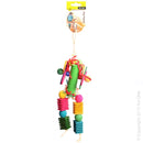 Avi One Bird Toy Paper Roll With Wooden & Plastic Beads