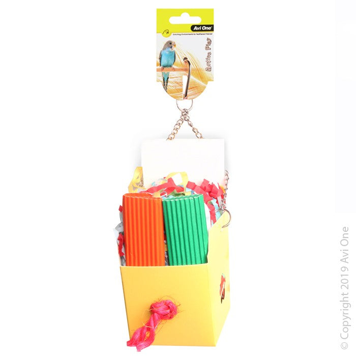 Avi One Bird Toy Box With Paper & Popsicles