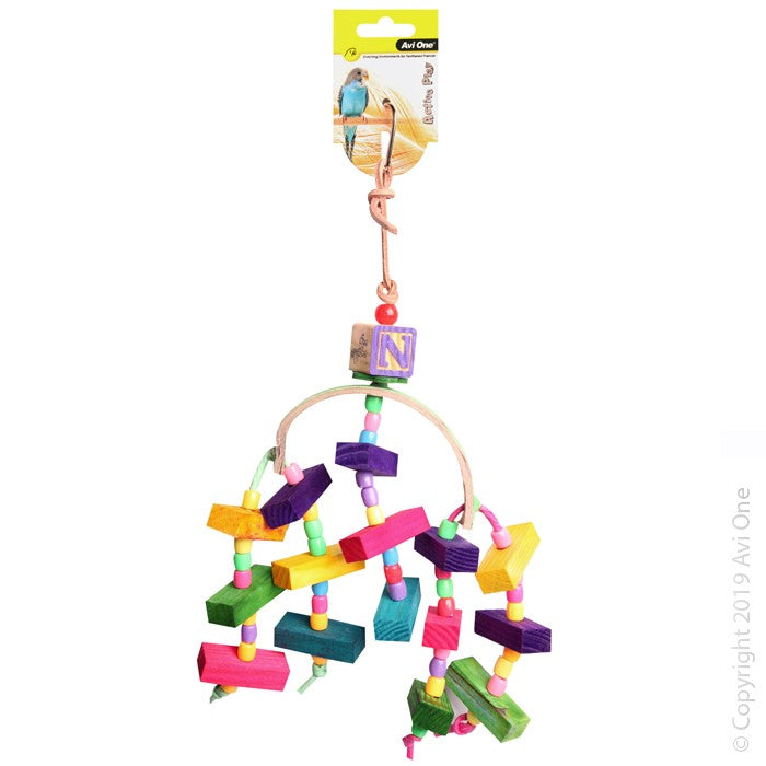 Avi One Bird Toy Arc With Blocks & Beads