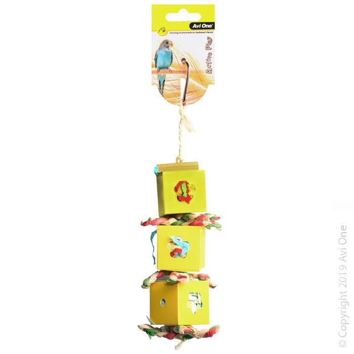 Avi One Bird Toy Boxes With Paper & Beads