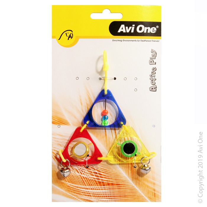 Avi One Bird Toy Triangle Pyramid With Beads
