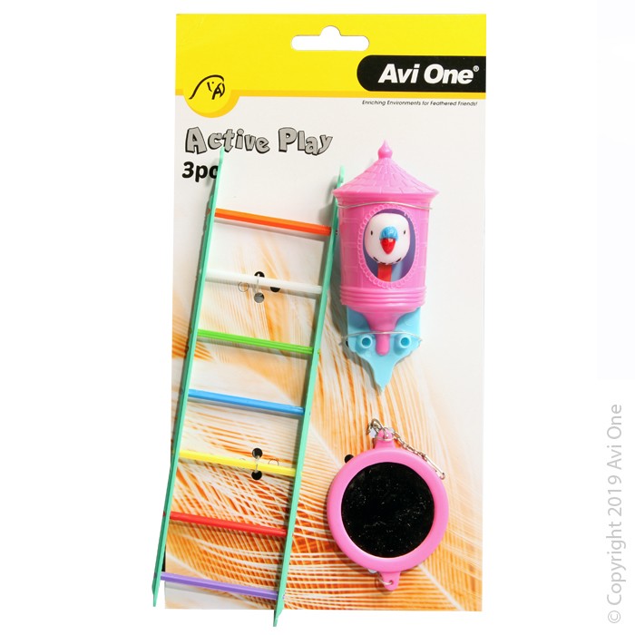 Avi One Bird Toy 3pc Coloured Ladder Cuckoo Bird